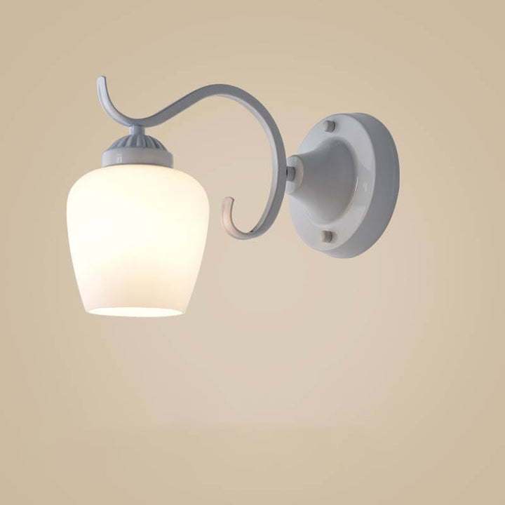 Contemporary Retro Rustic Iron Glass 1-Light Wall Sconce Lamp