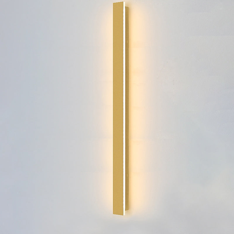 Outdoor Modern Simple Gold Long Strip Acrylic Iron Waterproof LED Wall Sconce Lamp
