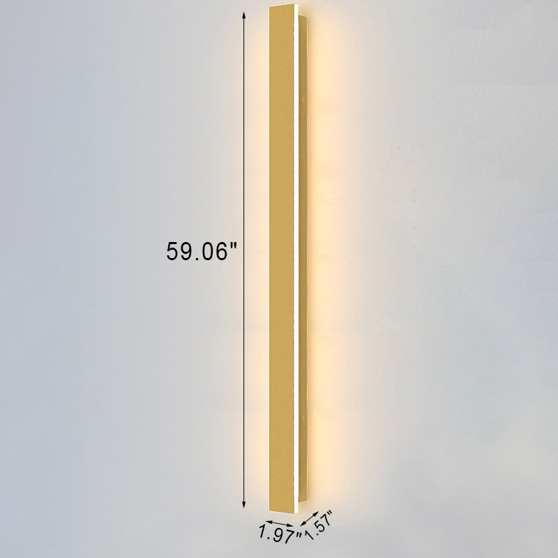 Outdoor Modern Simple Gold Long Strip Acrylic Iron Waterproof LED Wall Sconce Lamp