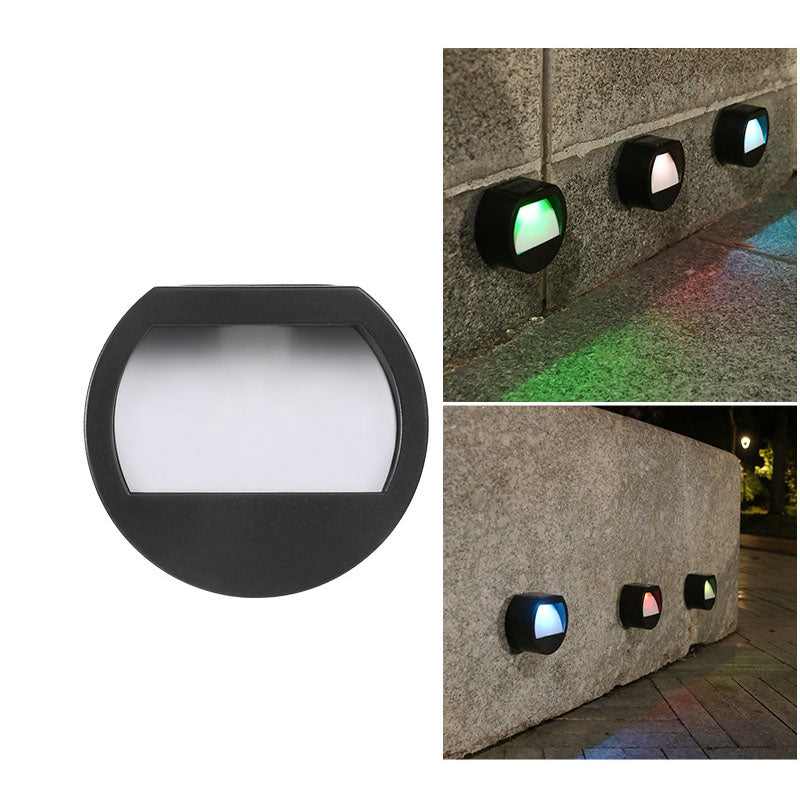 Modern Minimalist Round Square LED Outdoor Solar Waterproof Patio Step Light For Outdoor Patio