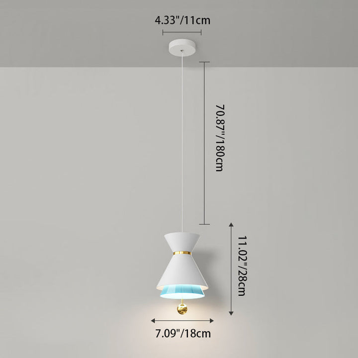 Zeitgenössische skandinavische Glocke Eisen Aluminium LED Pendelleuchte für Wohnzimmer 