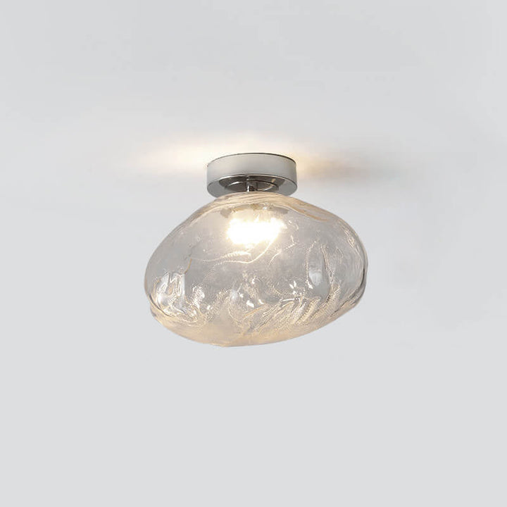 Nordic Creative Amber Glass Cloud Design LED Semi-Flush Mount Ceiling Light
