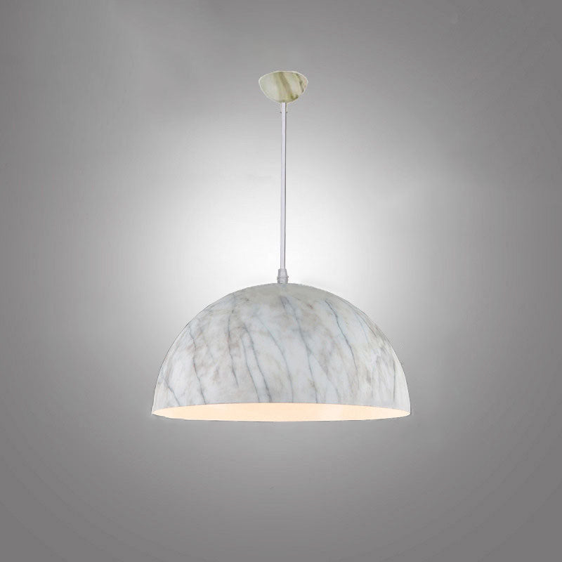 Nordic Minimalist Marbled Semicircle 1-Light Pendant Light