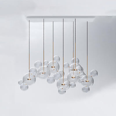 Modern Atom Mickey Head Bubble Glass Ball 1-Light LED Pendant Light