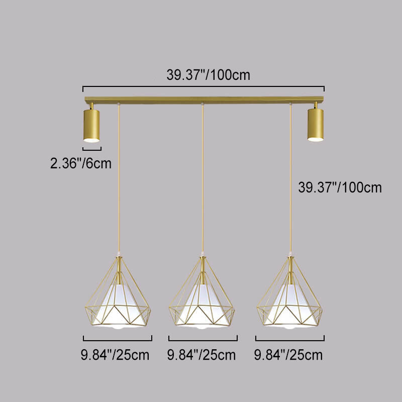 Lustre Moderne de Luxe en Fer et Diamant avec PVC et 1/3 Lumière pour Îlot 