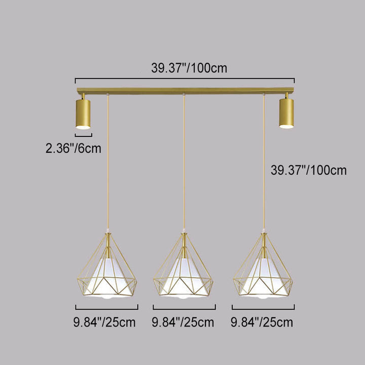 Lustre Moderne de Luxe en Fer et Diamant avec PVC et 1/3 Lumière pour Îlot 