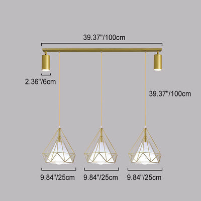 Modern Luxury Diamond Iron PVC Spotlight 1/3 Light Island Light Chandelier