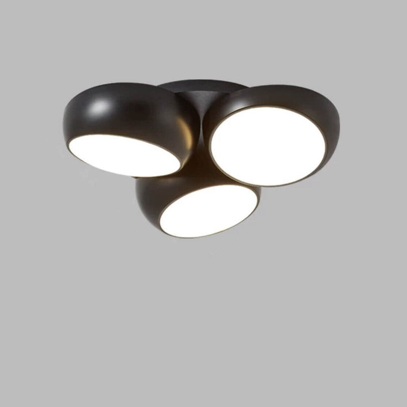 Scandinavian Modern Minimalist Iron Plastic Round LED Semi-Flush Mount Ceiling Light