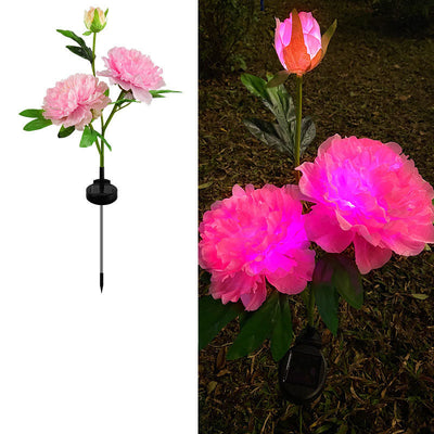 Modern Simulated Flowers Decorative Solar Outdoor Lawn LED Garden Ground Insert Landscape Light