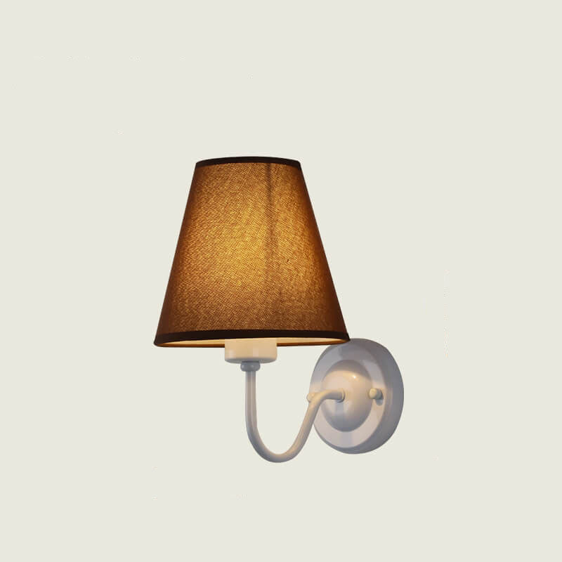 Modern Fabric Bell Shade Bend Arm 1-Light Wall Sconce Lamp