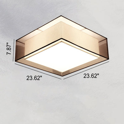 Modernes chinesisches Stoff-Eisen, rund, quadratisch, 3/5-Licht, Unterputz-Deckenleuchte 