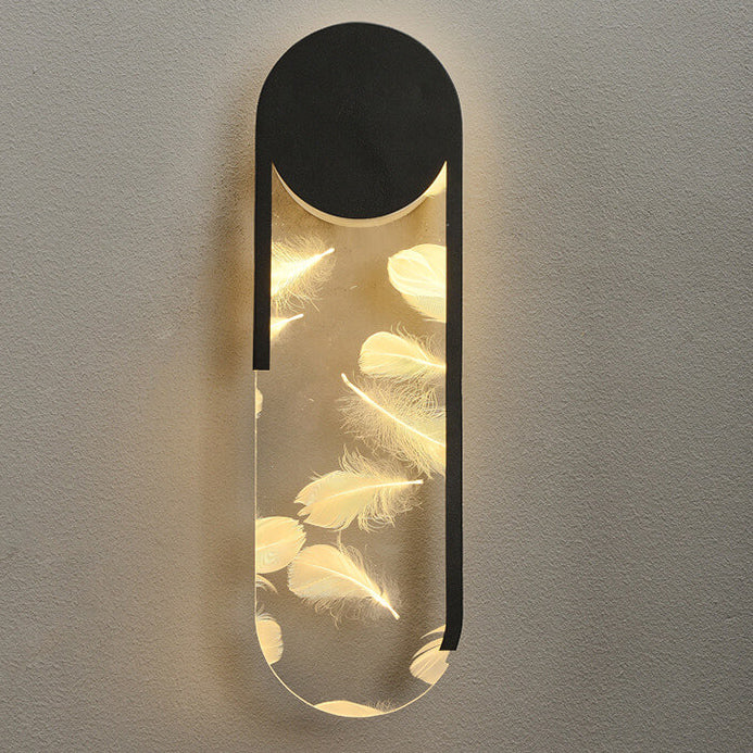 Light Luxury Feather Effect Acrylic Geometric LED Wall Sconce Lamp