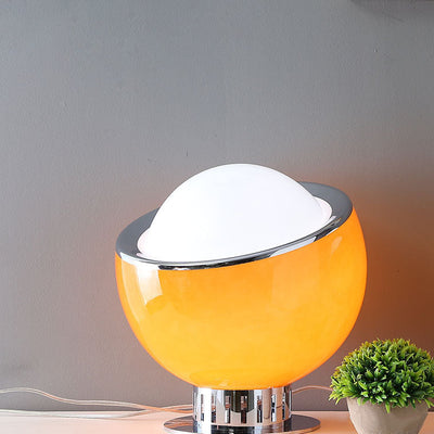 Modern Colorful Round Head Iron Glass 1-Light Table Lamp