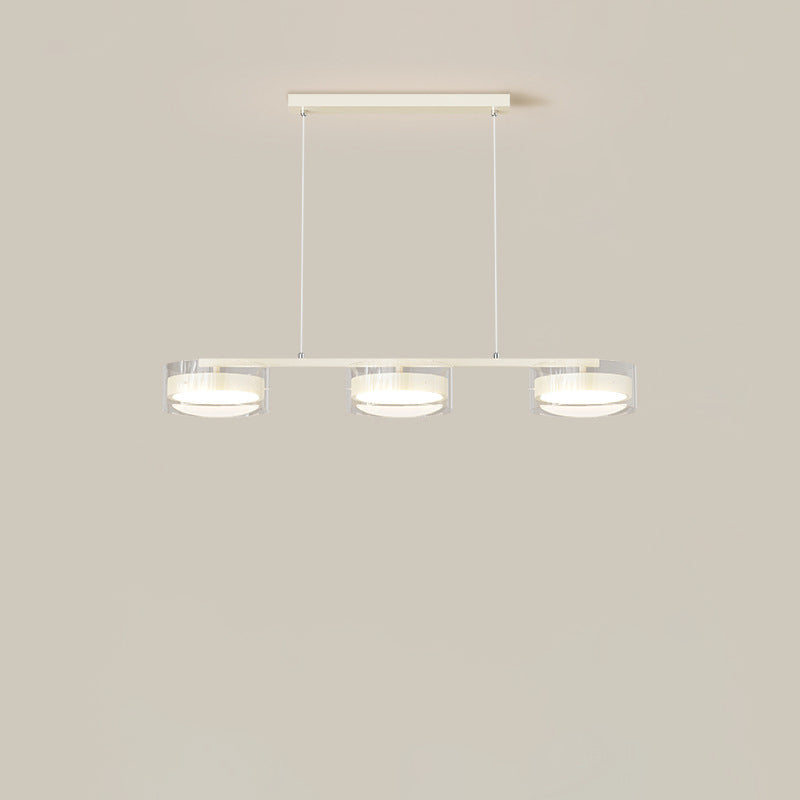 Zeitgenössische Nordic Creme Fliegende Untertasse Glas Schatten LED Insel Licht Kronleuchter Für Wohnzimmer 