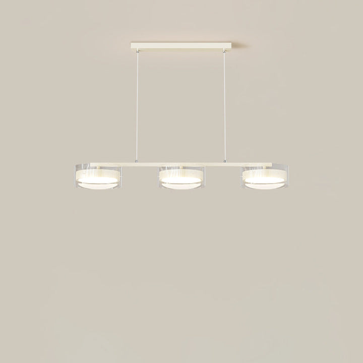 Zeitgenössische Nordic Creme Fliegende Untertasse Glas Schatten LED Insel Licht Kronleuchter Für Wohnzimmer 