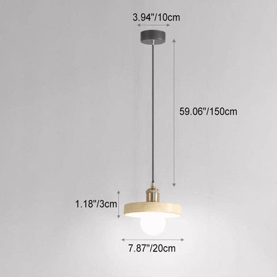 Modern Minimalist Wabi-Sabi Log Round Mouth 1-Light Pendant Light