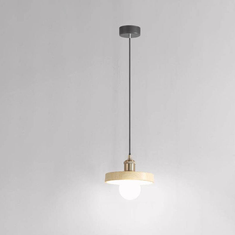 Moderne Minimalistische Wabi-Sabi Log Rundmund 1-Licht Pendelleuchte 