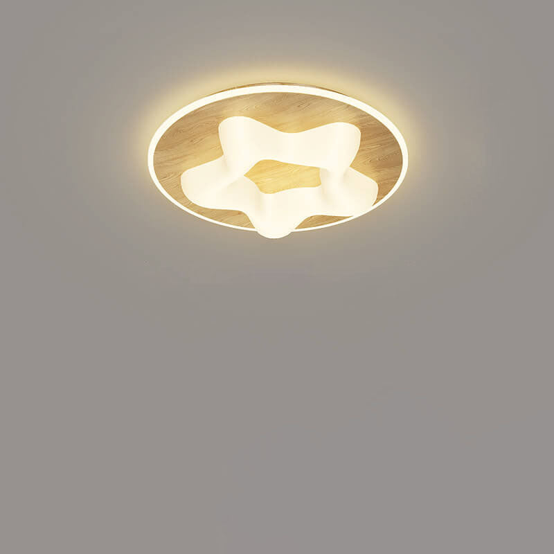 Modern Simplicity Triangle Square Star Round Iron Acrylic LED Flush Mount Ceiling Light For Bedroom