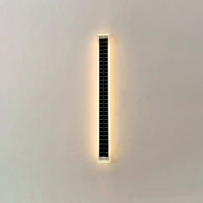 Minimalist Outdoor Solar Rectangular Strip Waterproof Patio LED Wall Sconce Lamp