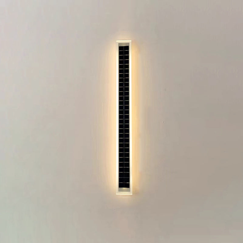 Minimalist Outdoor Solar Rectangular Strip Waterproof Patio LED Wall Sconce Lamp