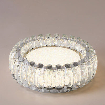 European Light Luxury Round Crystal Edelstahl LED Unterputzbeleuchtung