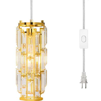 Modern Luxury Crystal Column Iron 1/3/4 Light Island Light Chandelier