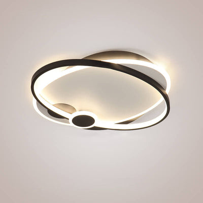 Modern Minimalist Oval Ring Geometry LED Flush Mount Ceiling Light