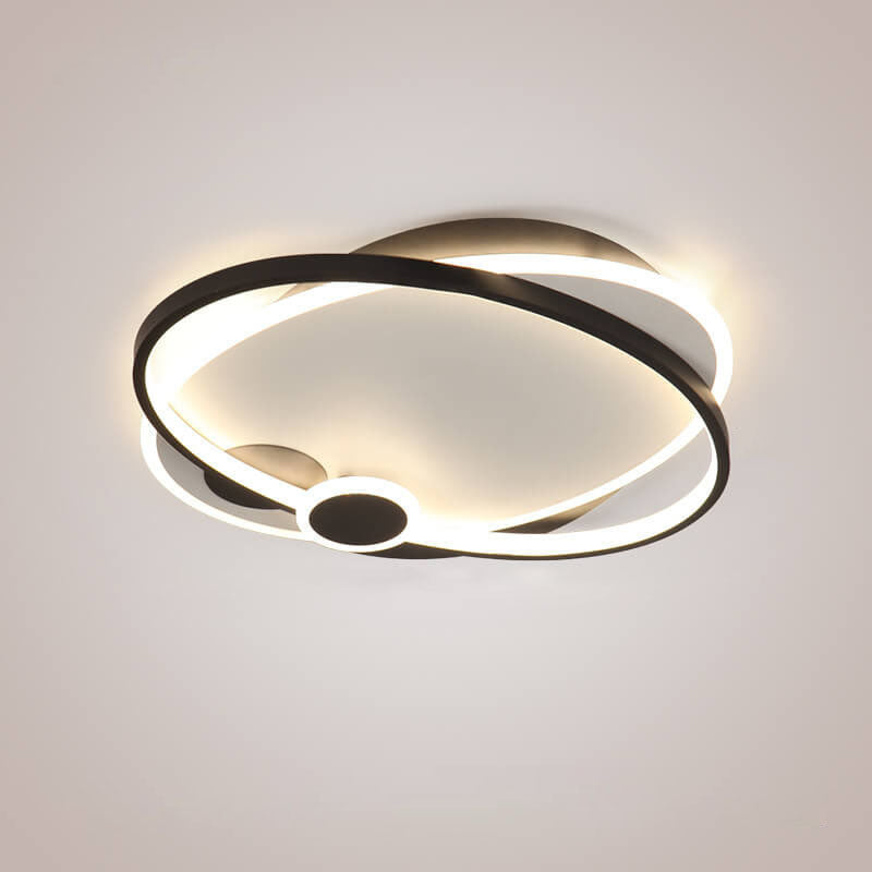 Modern Minimalist Oval Ring Geometry LED Flush Mount Ceiling Light