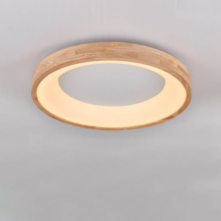 Nordic Minimalist Log Wood Round LED Deckenleuchte mit bündigem Einbau 
