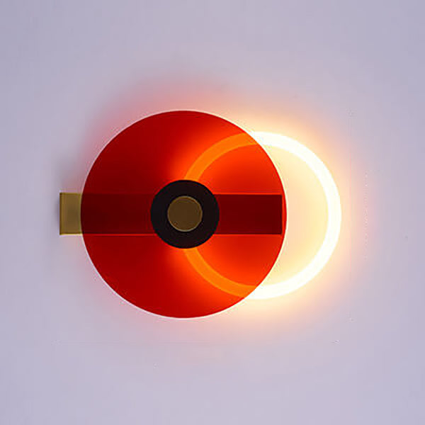 Modern Colored Luminous Acrylic Round LED Wall Sconce Lamp