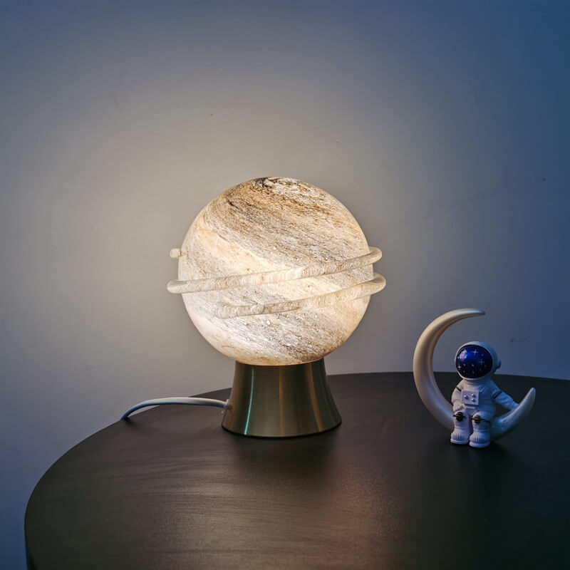 Lámpara de Mesa USB de 1 Luz con Bola de Océano Estrellado Creativa Moderna 