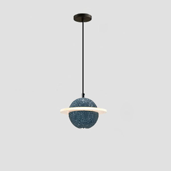 Contemporary Creative Planet Cement Acrylic LED Pendant Light For Bedroom