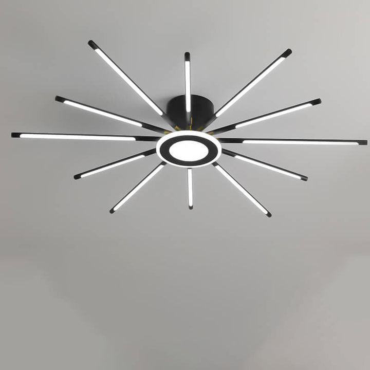 Modern Creative Strip Fireworks LED Semi- Flush Mount Ceiling Light