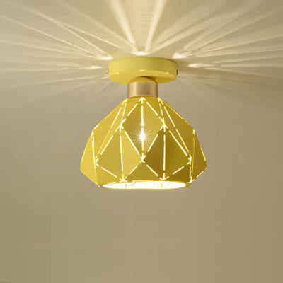 Modern Creative Diamond Dome 1-Light Macaron Semi-Flush Mount Ceiling Light