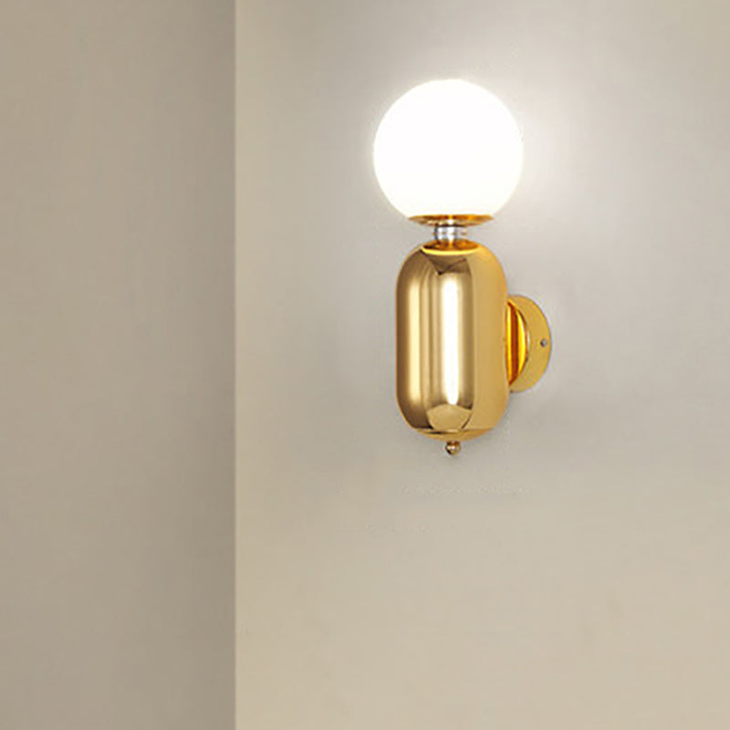 Nordic Creative Cylindrical Glass Orb 1-Light Wall Sconce Lamp