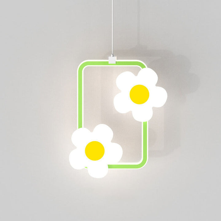 Moderne Einfachheit Runde Rechteckige Blumen Eisen Acryl LED Pendelleuchte Für Schlafzimmer 
