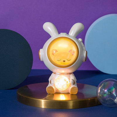 Moderne kreative Astronauten-Kaninchen-Enten-Harz-LED-Nachtlicht-Tischlampe 