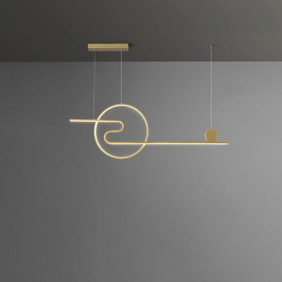 Nordic Minimalist Lines Round Island Light LED Chandelier