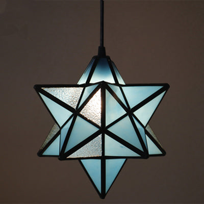 Europäische Tiffany-Pentagramm-Buntglas-Pendelleuchte mit 1 Leuchte