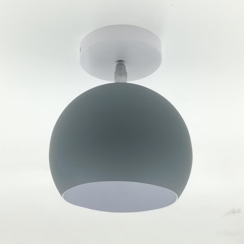 Nordic Macaron Dome 1-Light Semi-Flush Mount Ceiling Light
