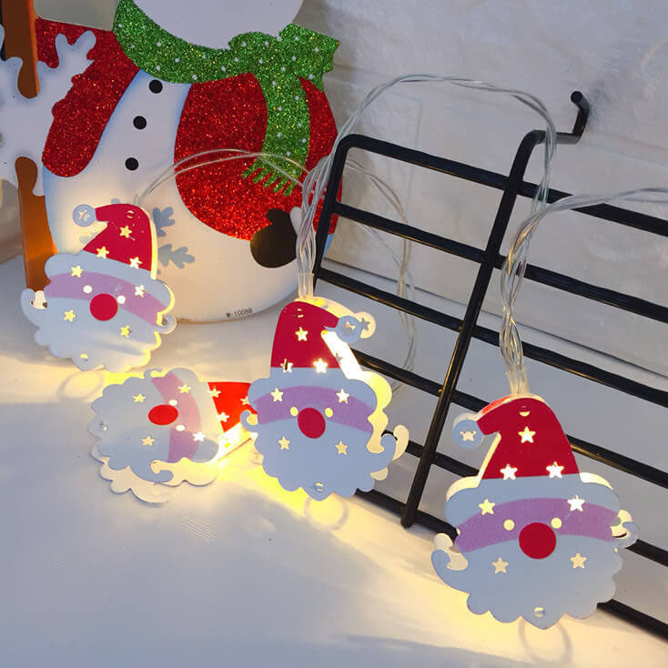 Guirlande lumineuse décorative de Noël Peinte cloches élan Boîte à piles LED Guirlande lumineuse 