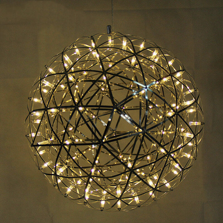 Contemporary Creative Globe Iron 12 Light LED Firework Pendant Light For Living Room