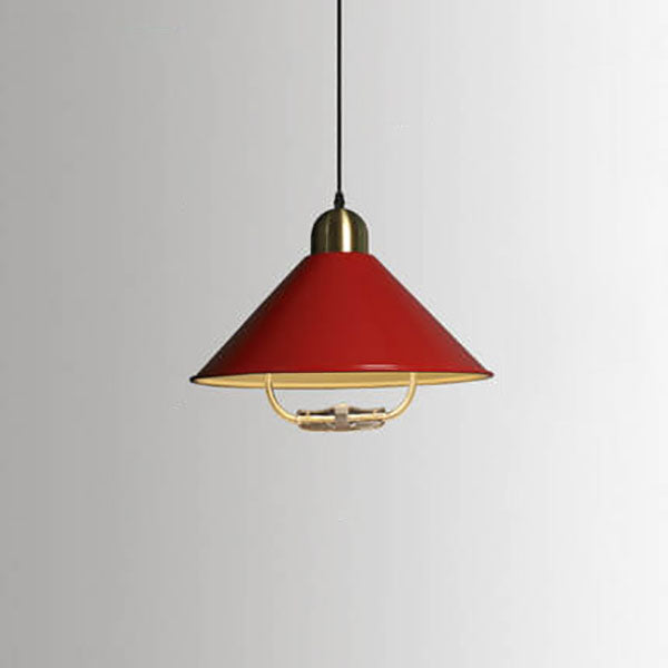 Lampe suspendue télescopique à LED avec abat-jour conique macaron moderne 