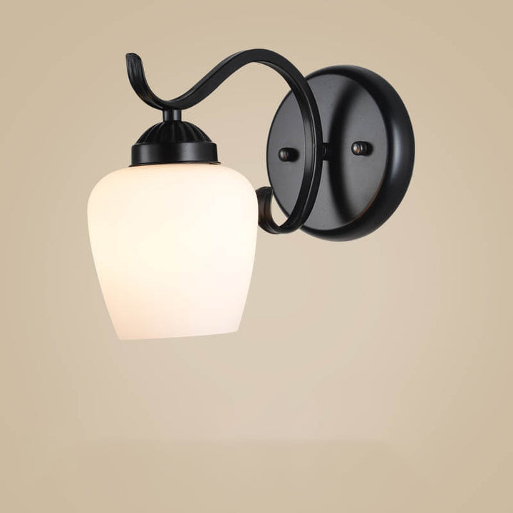 Contemporary Retro Rustic Iron Glass 1-Light Wall Sconce Lamp