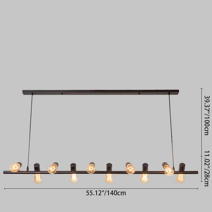 Zeitgenössische Retro Hardware Linear Rahmen Glas Schatten 6/8/10-Licht Insel Licht Kronleuchter Für Esszimmer 