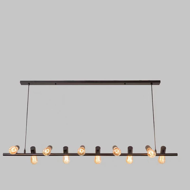 Zeitgenössische Retro Hardware Linear Rahmen Glas Schatten 6/8/10-Licht Insel Licht Kronleuchter Für Esszimmer 