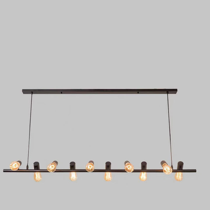 Zeitgenössische Retro Hardware Linear Rahmen Glas Schatten 6/8/10-Licht Insel Licht Kronleuchter Für Esszimmer 