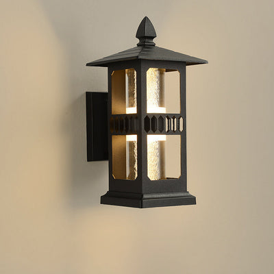 Traditional Chinese Zinc Alloy House Pagoda LED Waterproof Wall Sconce Lamp For Outdoor Patio