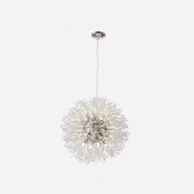 Contemporary Scandinavian Dandelion Hardware Crystal 8/9/12/16 Light Chandelier For Bedroom