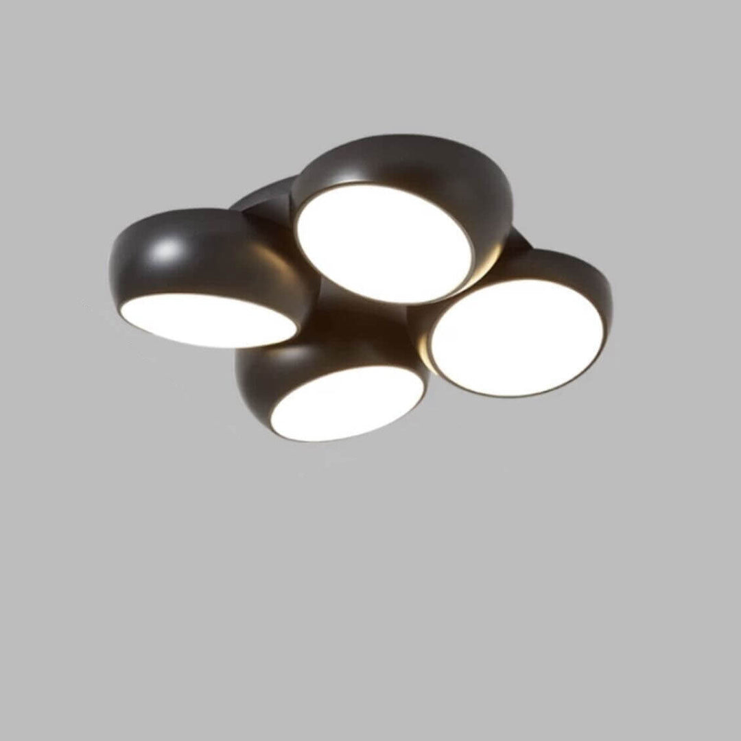 Scandinavian Modern Minimalist Iron Plastic Round LED Semi-Flush Mount Ceiling Light